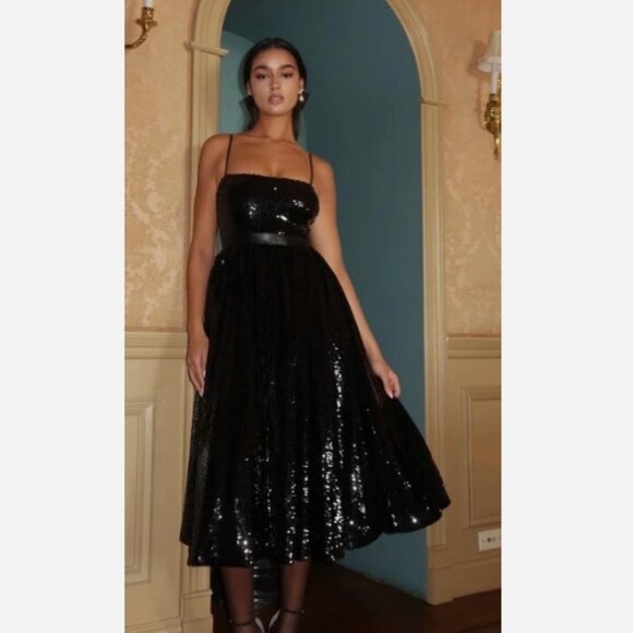 We Wore What Black Sequin Dress Size 8 - Picture 1 of 2